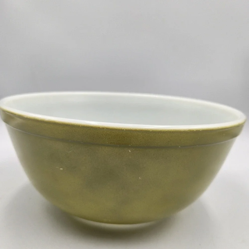 Vintage Pyrex 2 1/2 qt 403 Verde Avocado Green Nesting Bowl 9